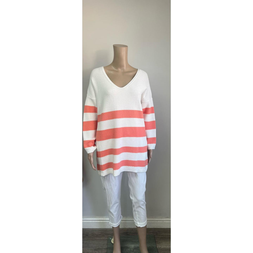 Striped coral jumper