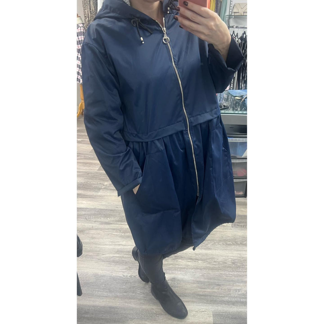 Navy raincoat