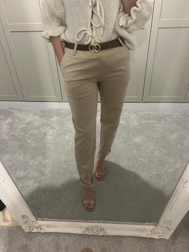 Beige belted magic trousers