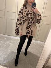 Leopard print poncho wrap