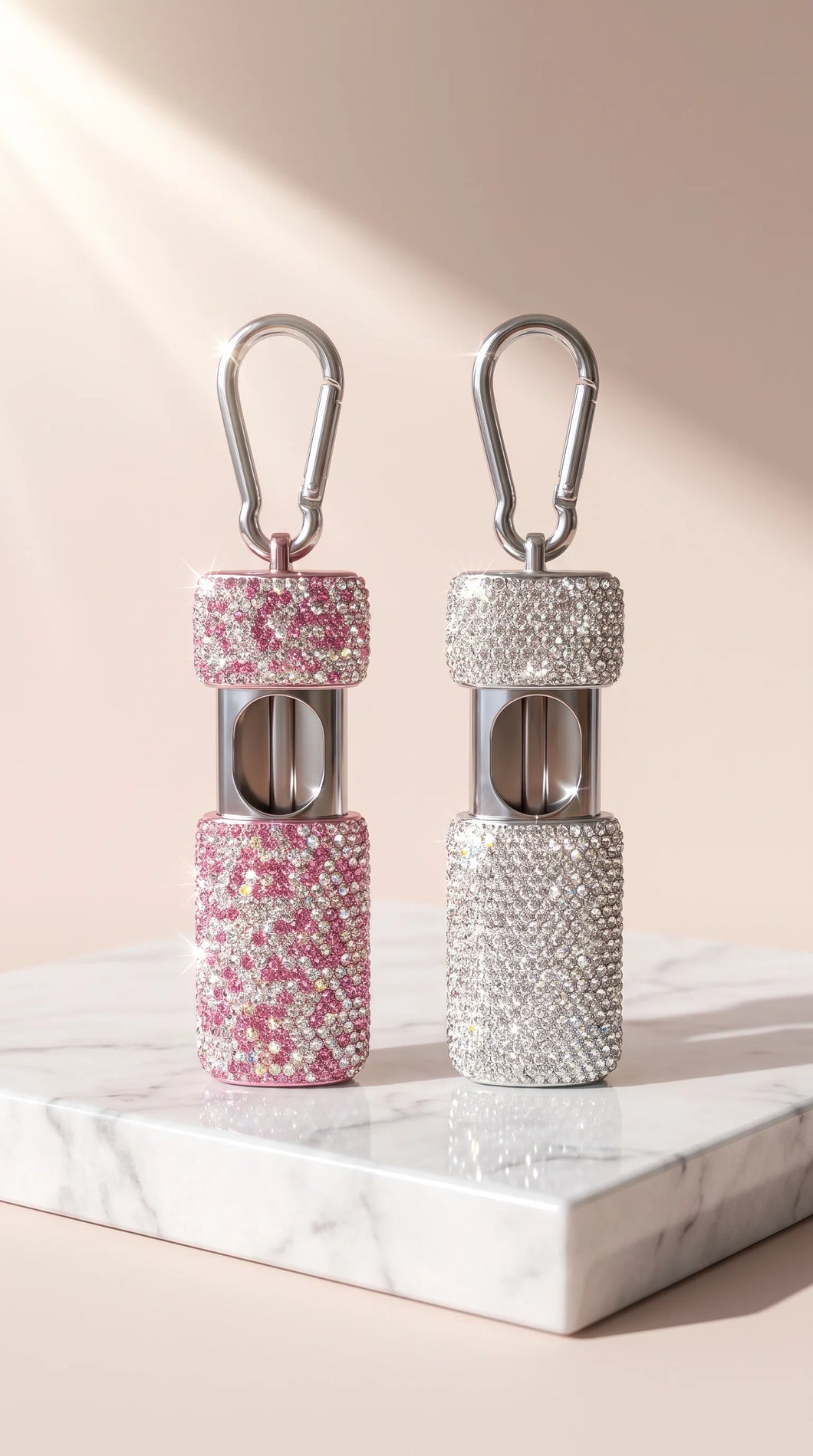 Crystal silver diamanté key ring ashtray