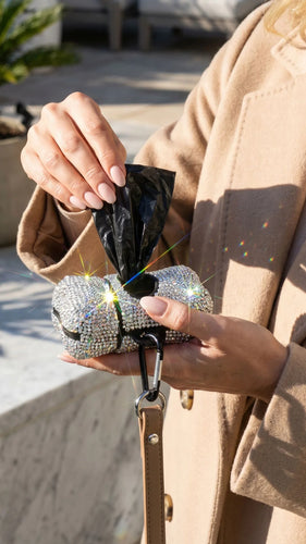 Crystal silver diamanté poo bag dispenser