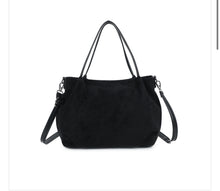 Suede effect black bag