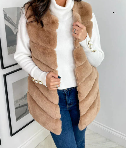 Fawn faux fur gilet PRE ORDER