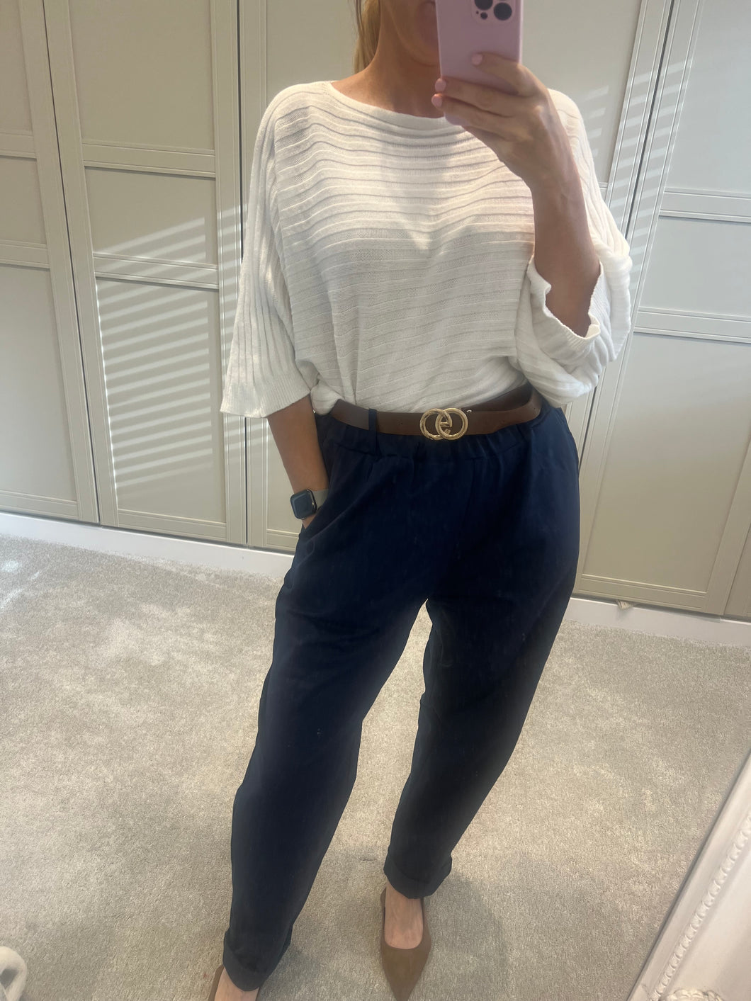 White batwing jumper