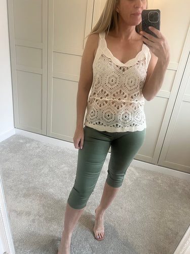 Crochet beige vest top