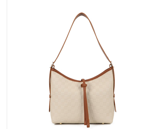 Beige shoulder bag