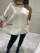 Oversized cream and black jumper