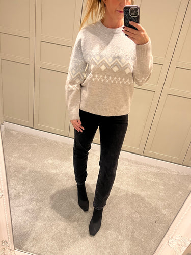 Grey and beige Christmas jumper