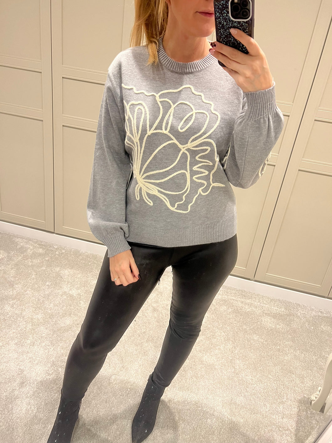 Grey detailed jumper