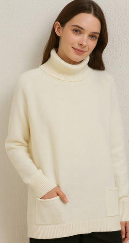 Beige roll neck  jumper