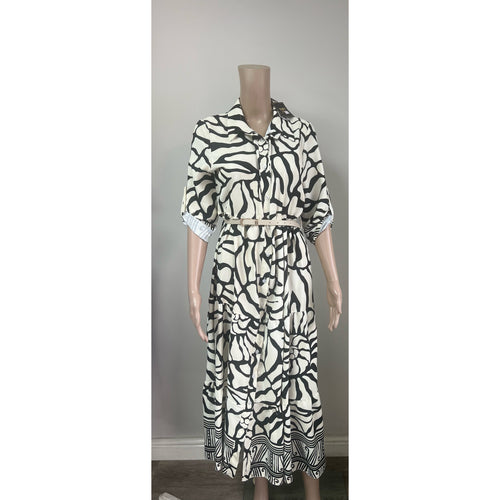 Printed belted dress