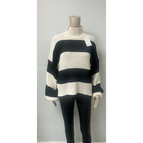 Stripe black and cream jumper