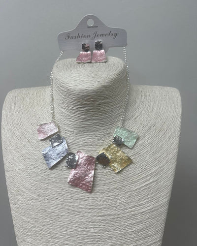 Pastel necklace and earrings set