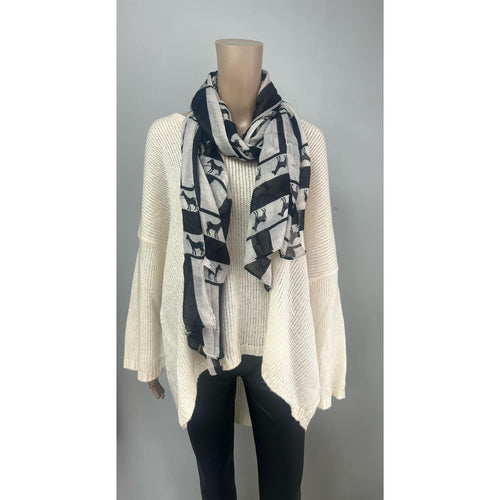 Black and white zebra scarf